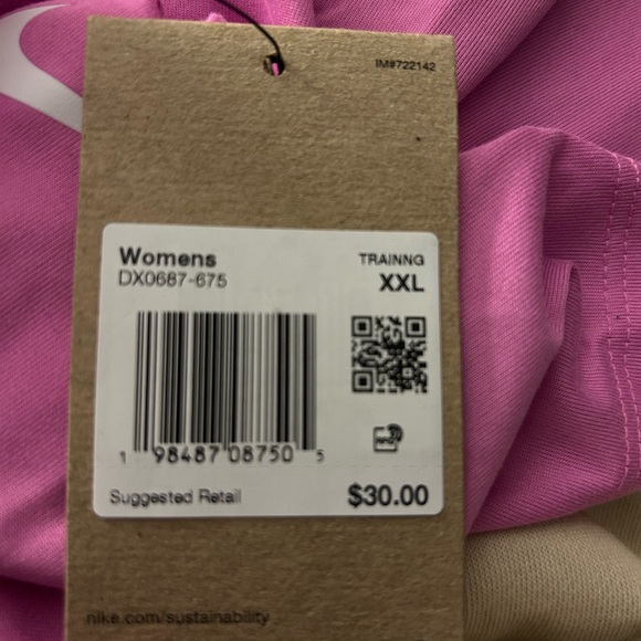 NWT Nike Women's Dri- fit Pink Short Sleeve training T shirt Sz XXL $30 - Picture 7 of 7